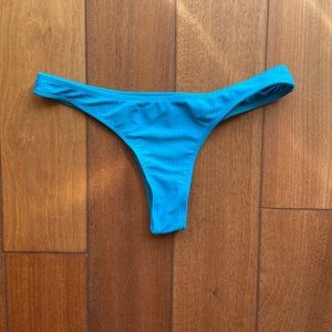 Frankie’s Bikinis bright blue cheeky bottoms